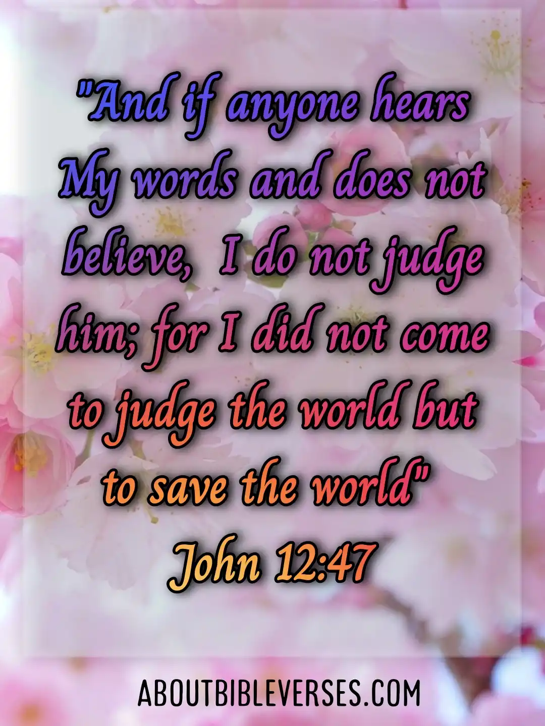 bible verses about judging(John 12:47)