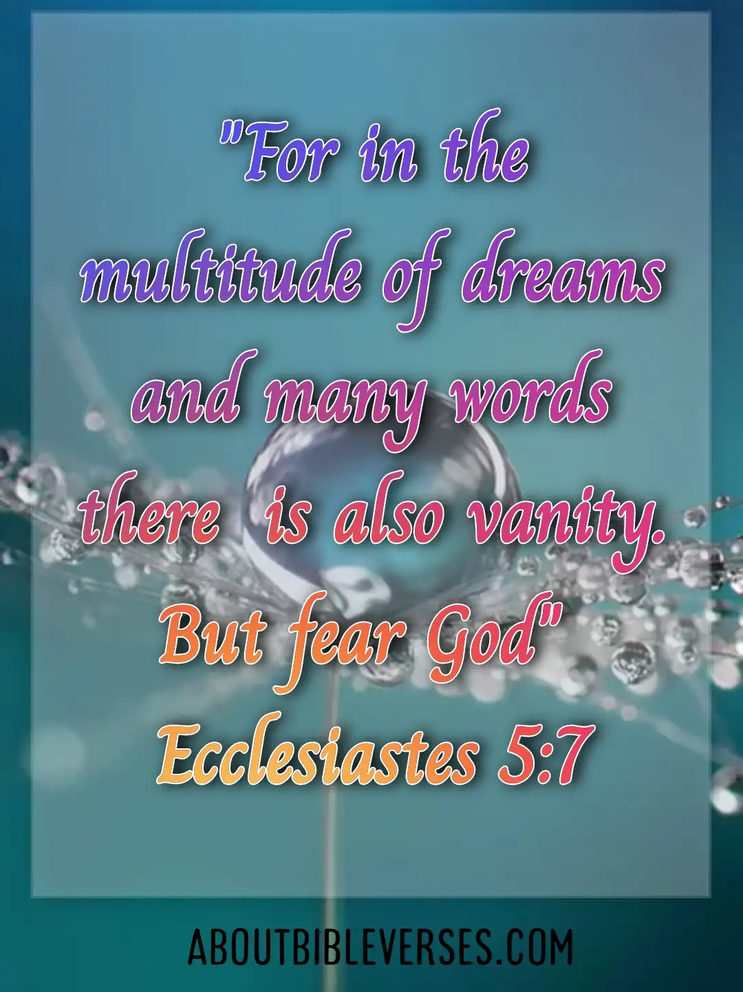 Today Bible Verse (Ecclesiastes 5:7)