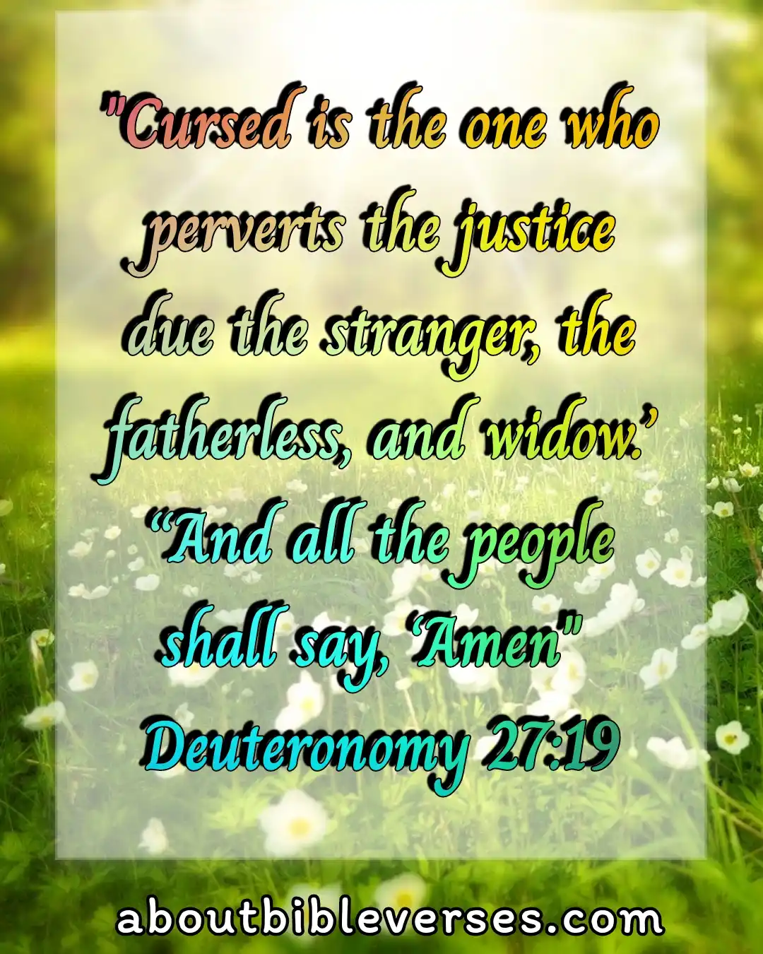 bible verses about widows (Deuteronomy 27:19)