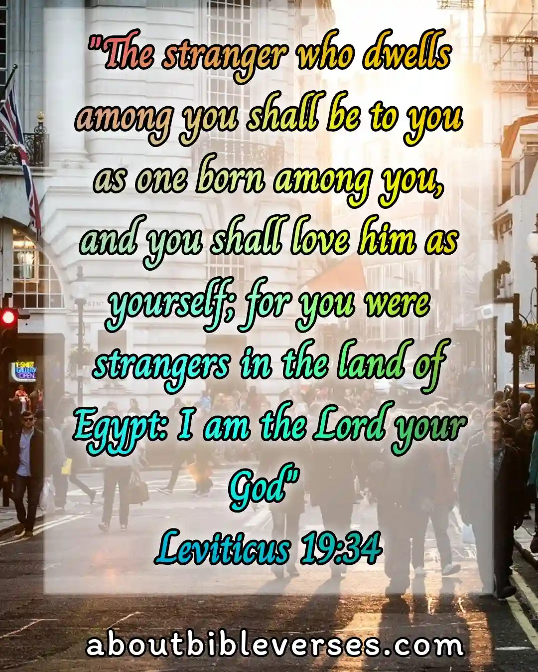today bible verse (Leviticus 19:34)