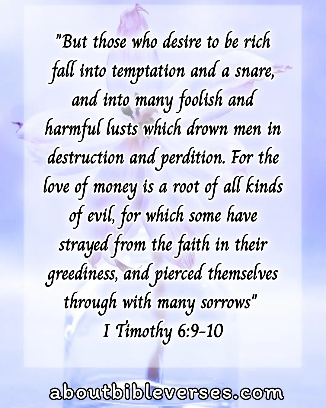 Verses Do Not Love Money (1 Timothy 6:9-10)
