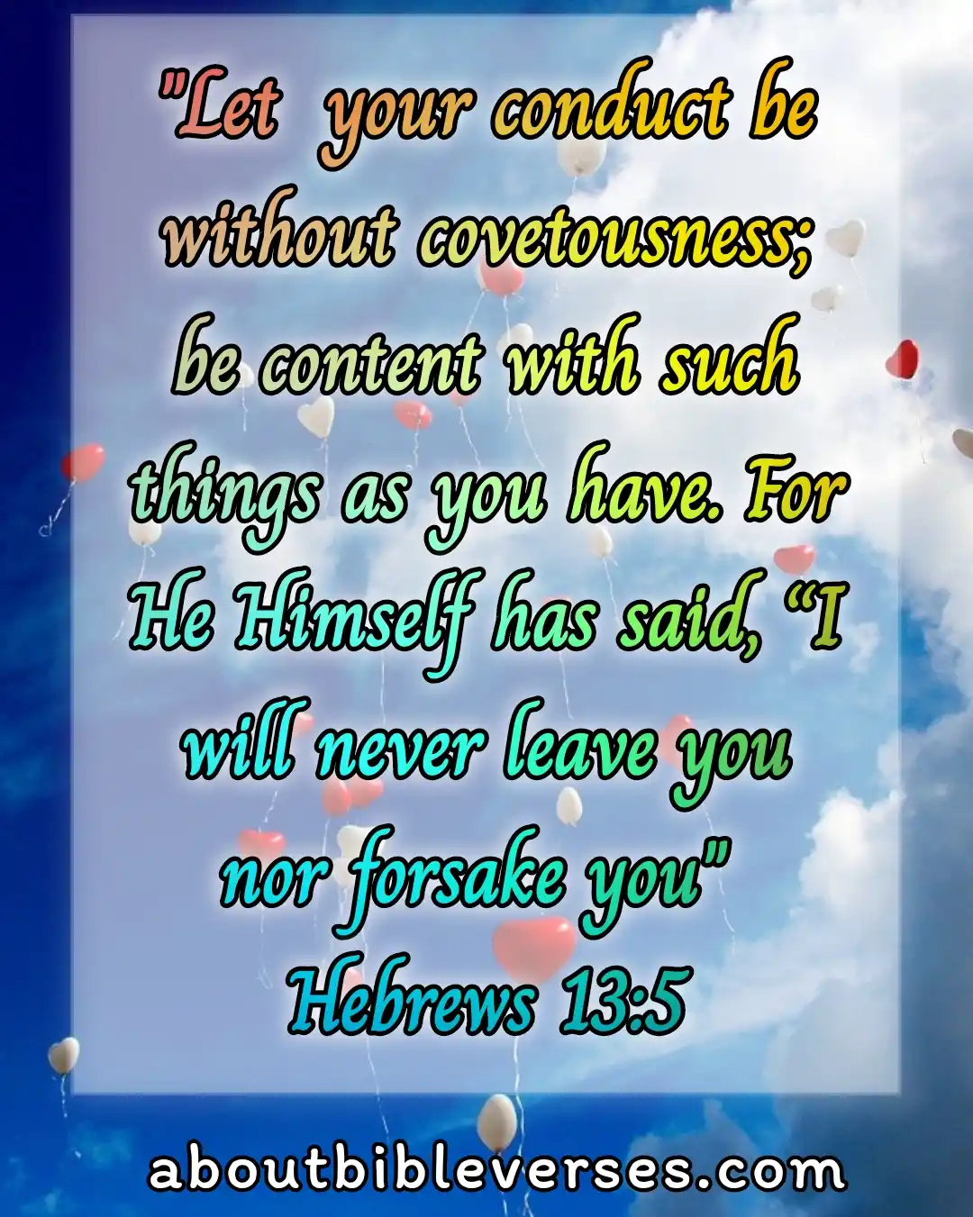 Verses Do Not Love Money (Hebrews 13:5)