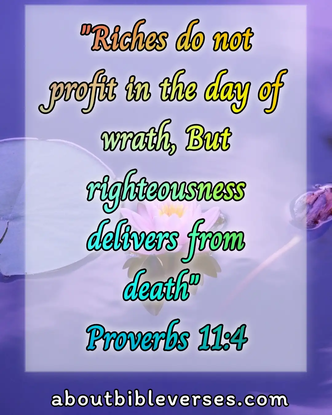 Verses Do Not Love Money (Proverbs 11:4)