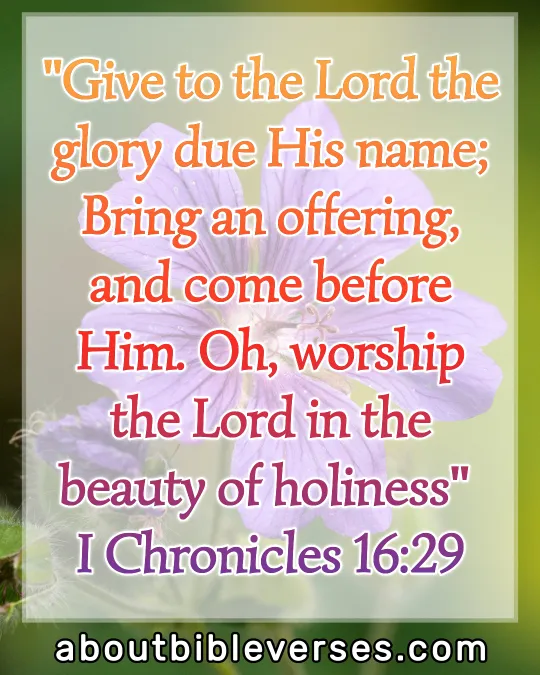Praise And Worship Bible Verses (1 Chronicles 16:29)