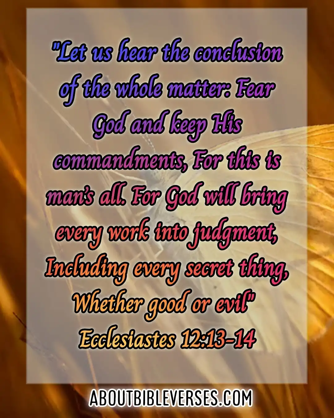 Bible Verses Fear Of God (Ecclesiastes 12:13-14)