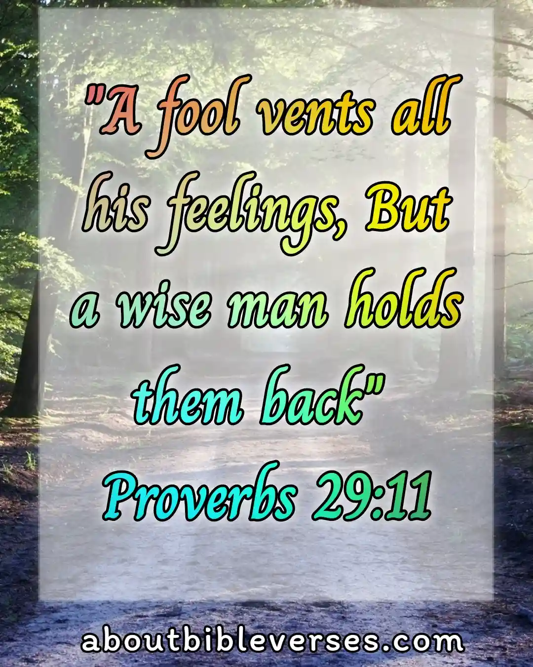 today bible verse (Proverbs 29:11)