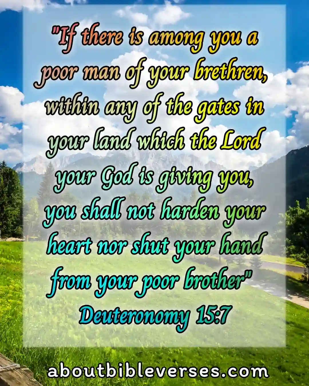 Bible Verse About Helping And Giving To The Poor (Deuteronomy 15:7)