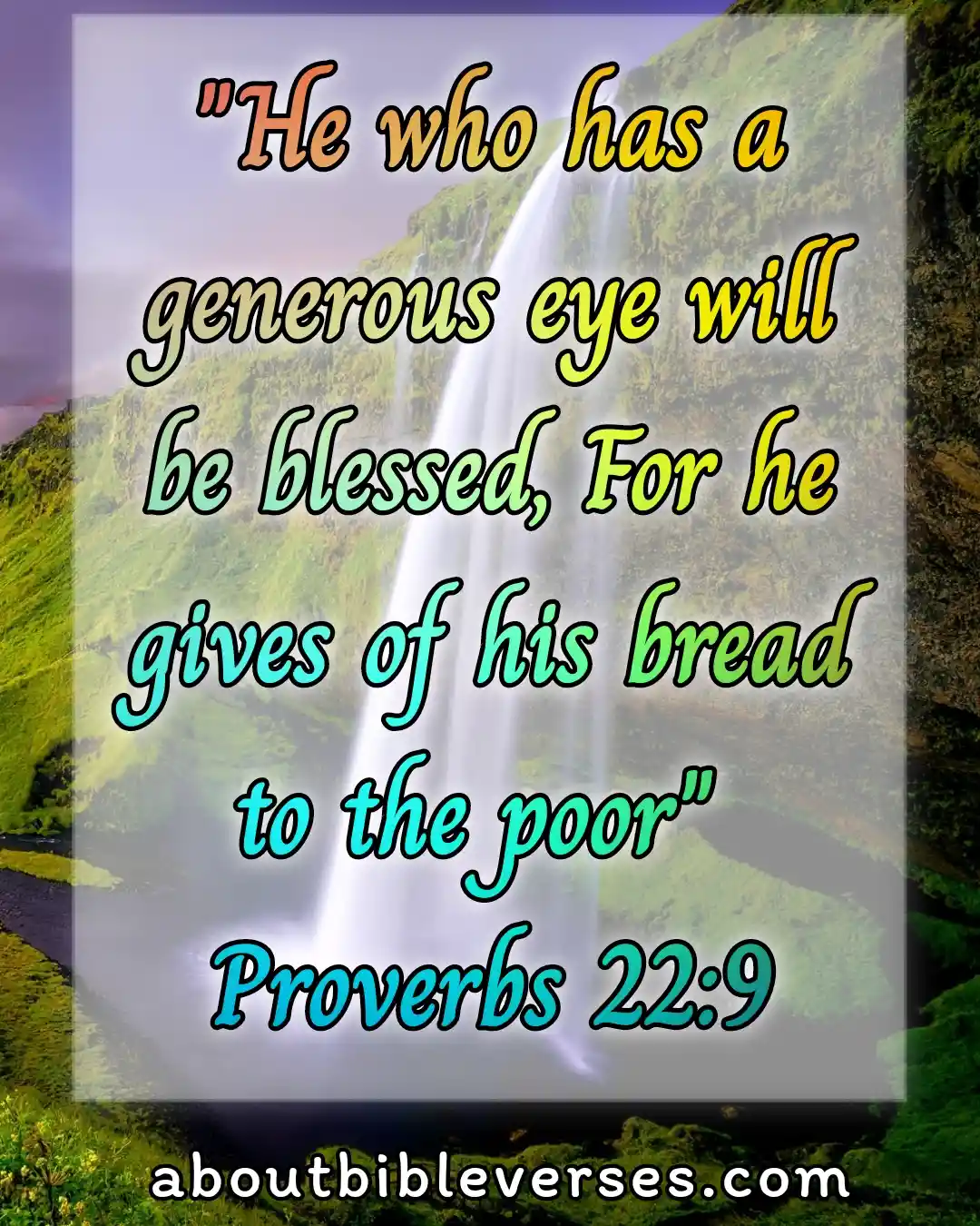 today bible verse (Proverbs 22:9)