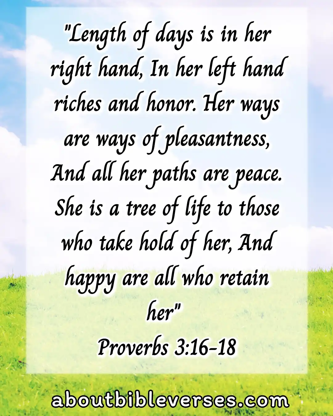 bible verses about peace (Proverbs 3:16-18)
