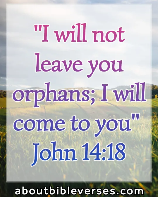 bible verses god will never leave you (John 14:18)