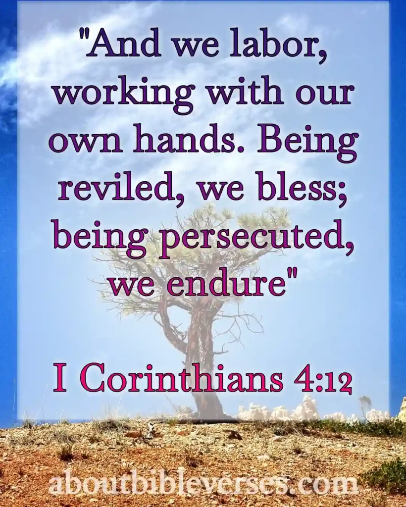 Bible Verse About Working (1 Corinthians 4:12)