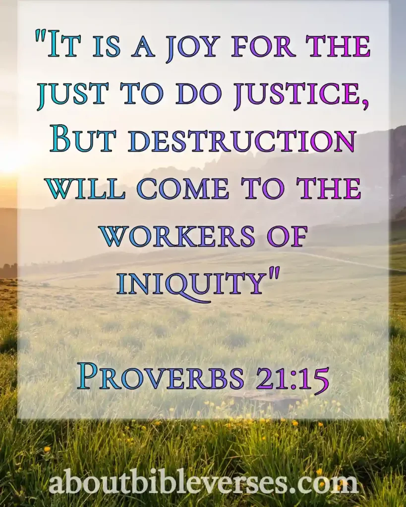 Today Bible Verse (Proverbs 21:15)