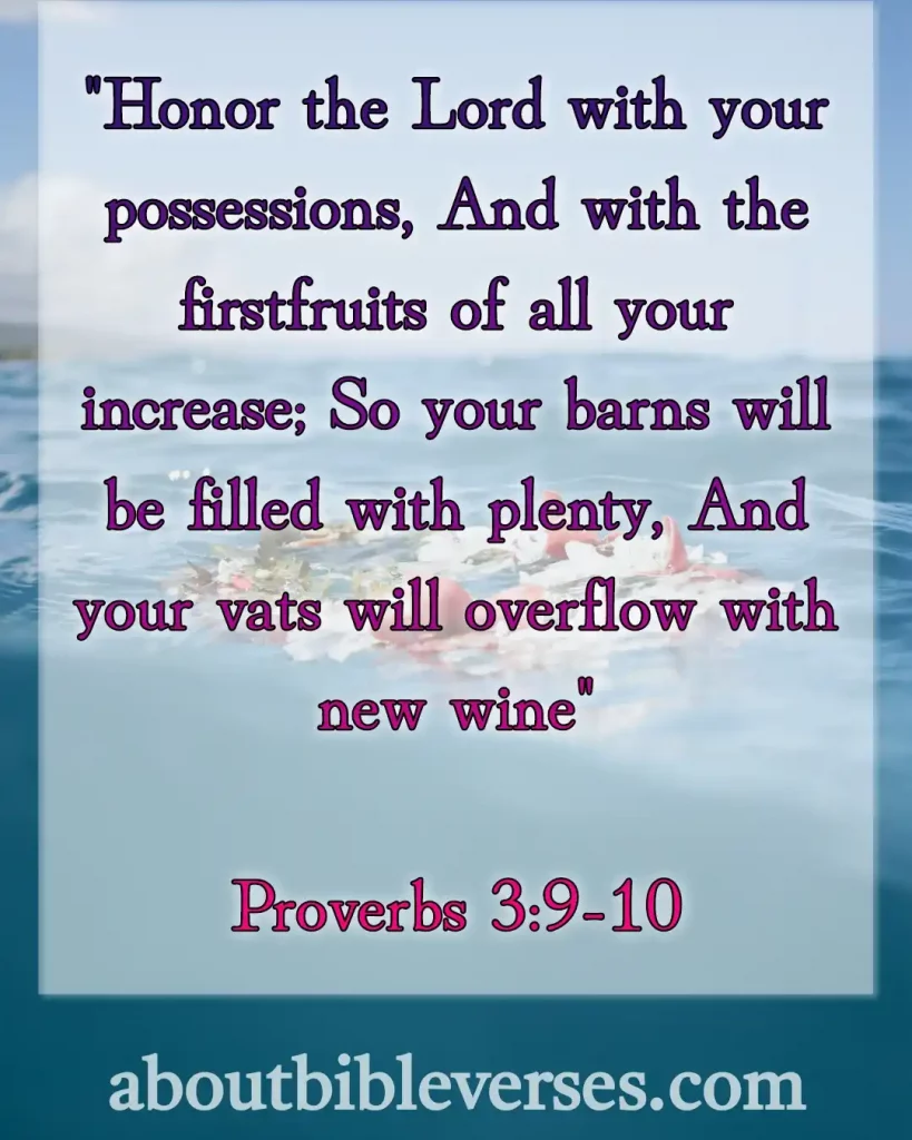 Giving Tithes And Offering (Proverbs 3:9-10)