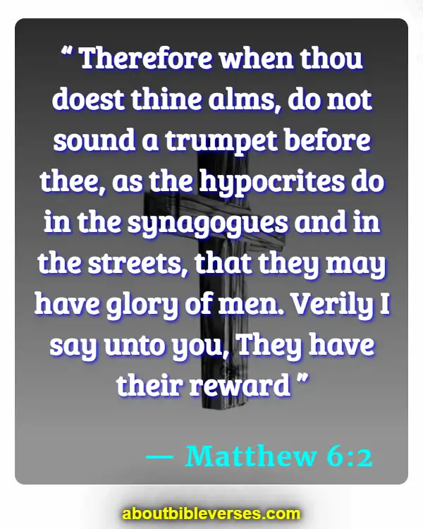 bible verses about benefits of giving alms (Matthew 6:2)