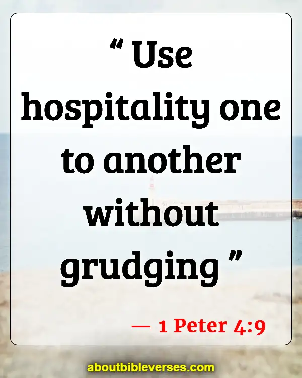 Bible Verses About Practice Hospitality (1 Peter 4:9)