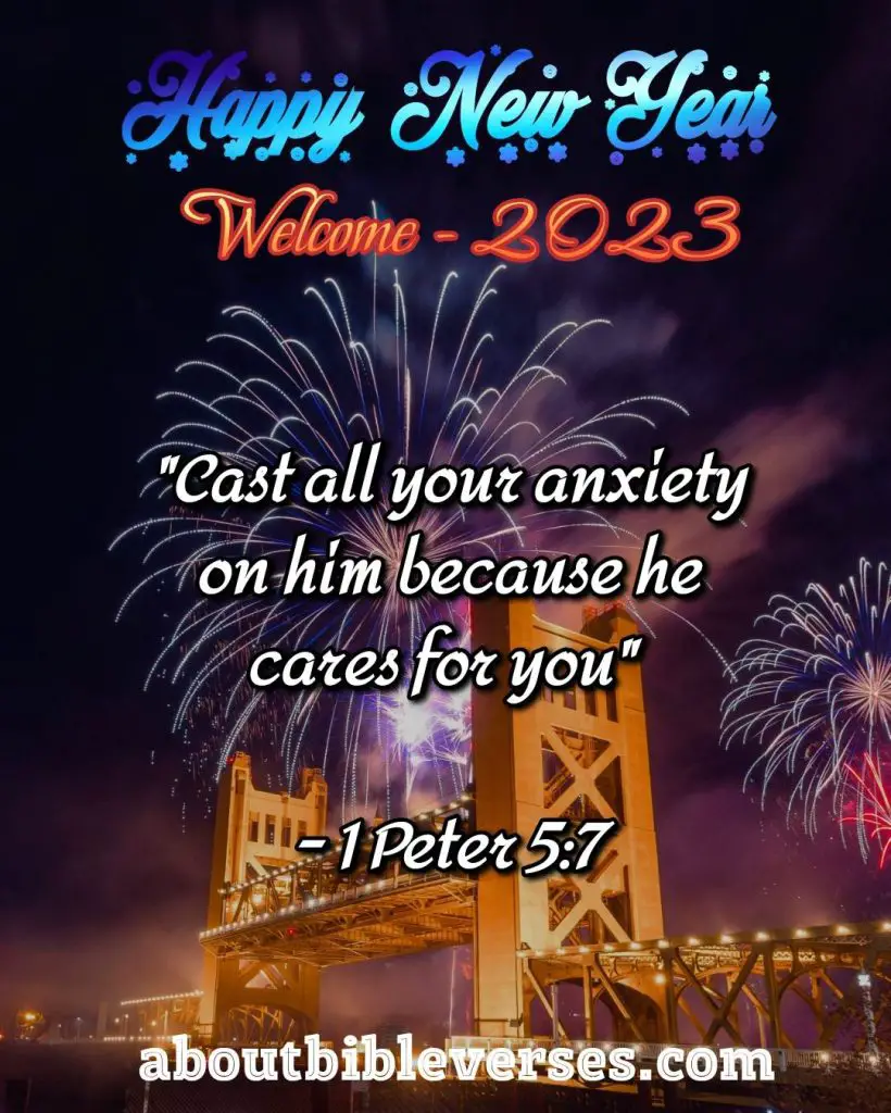 Happy New Year 2023 Bible Verse (1 Peter 5:7)
