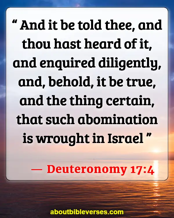 Bible Verses About Abomination (Deuteronomy 17:4)