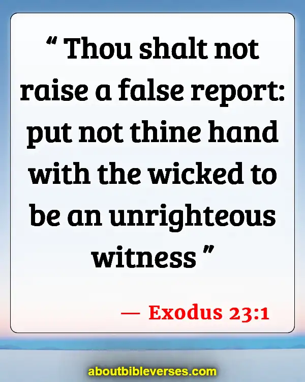 Bible Verses About Lying And Deceit (Exodus 23:1)