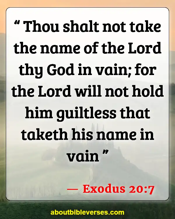 Bible Verses For Disrespecting God (Exodus 20:7)