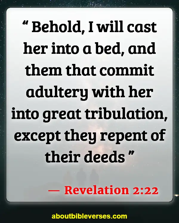 Bible Verses About Cheating Wife (Revelation 2:22)