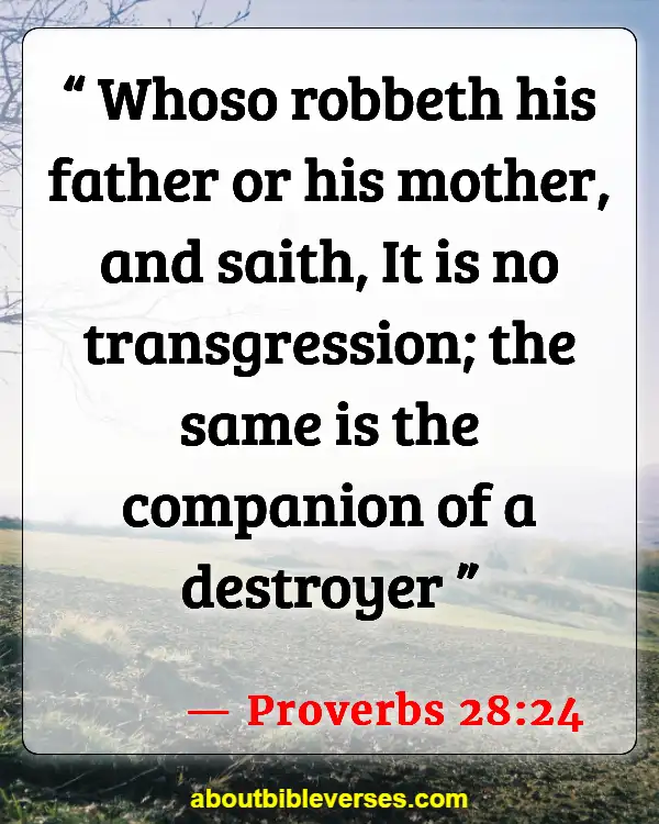 Bible Verses About Disrespecting Your Mother (Proverbs 28:24)