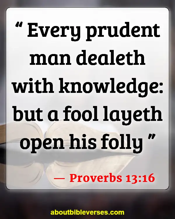 Bible Verses About Stupidity (Proverbs 13:16)
