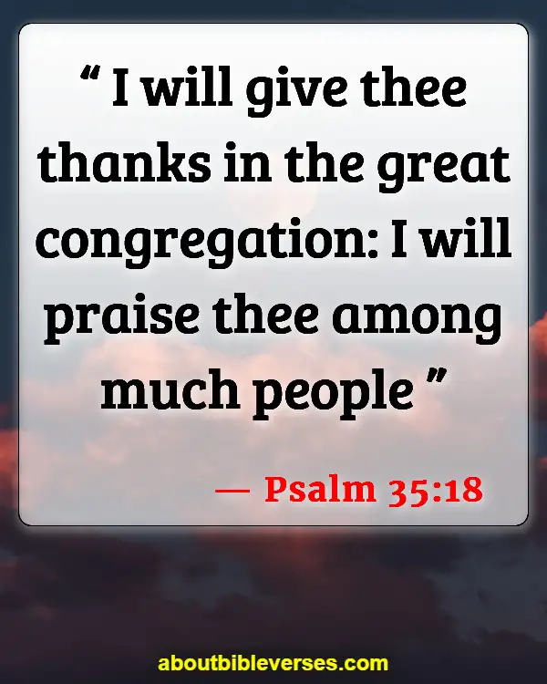 Bible Verses About Thanking God For Blessings (Psalm 35:18)