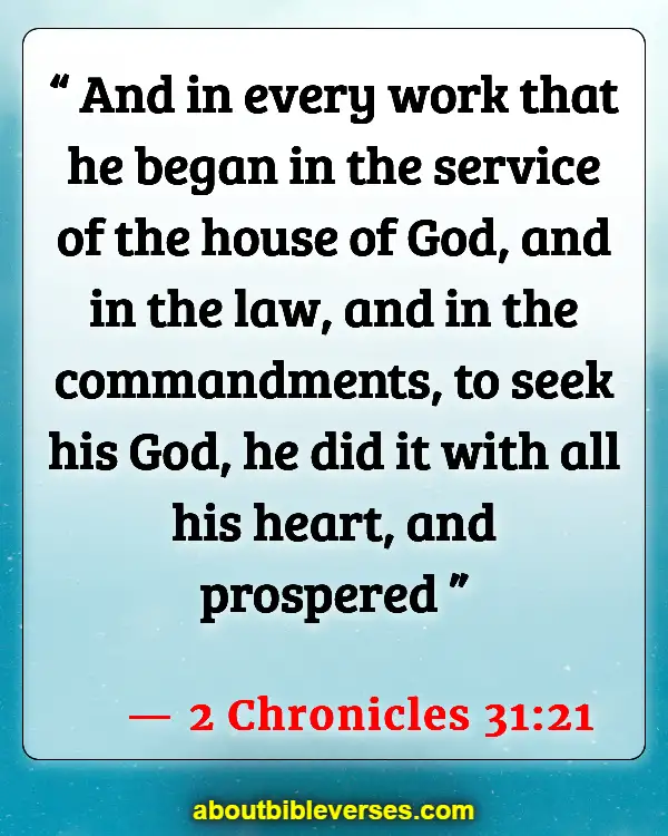 Bible Verses On Dedication And Commitment (2 Chronicles 31:21)