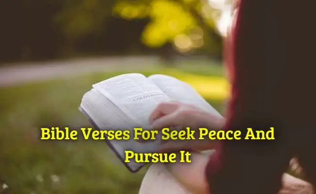 Bible Verses For Seek Peace And Pursue It